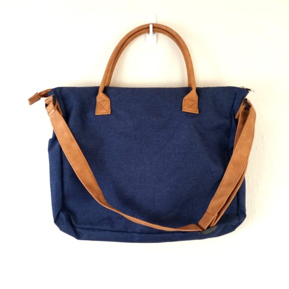 New AARP Classic Courier Organizer Bag Blue Denim Look Adj Shoulder Strap - Picture 3 of 6